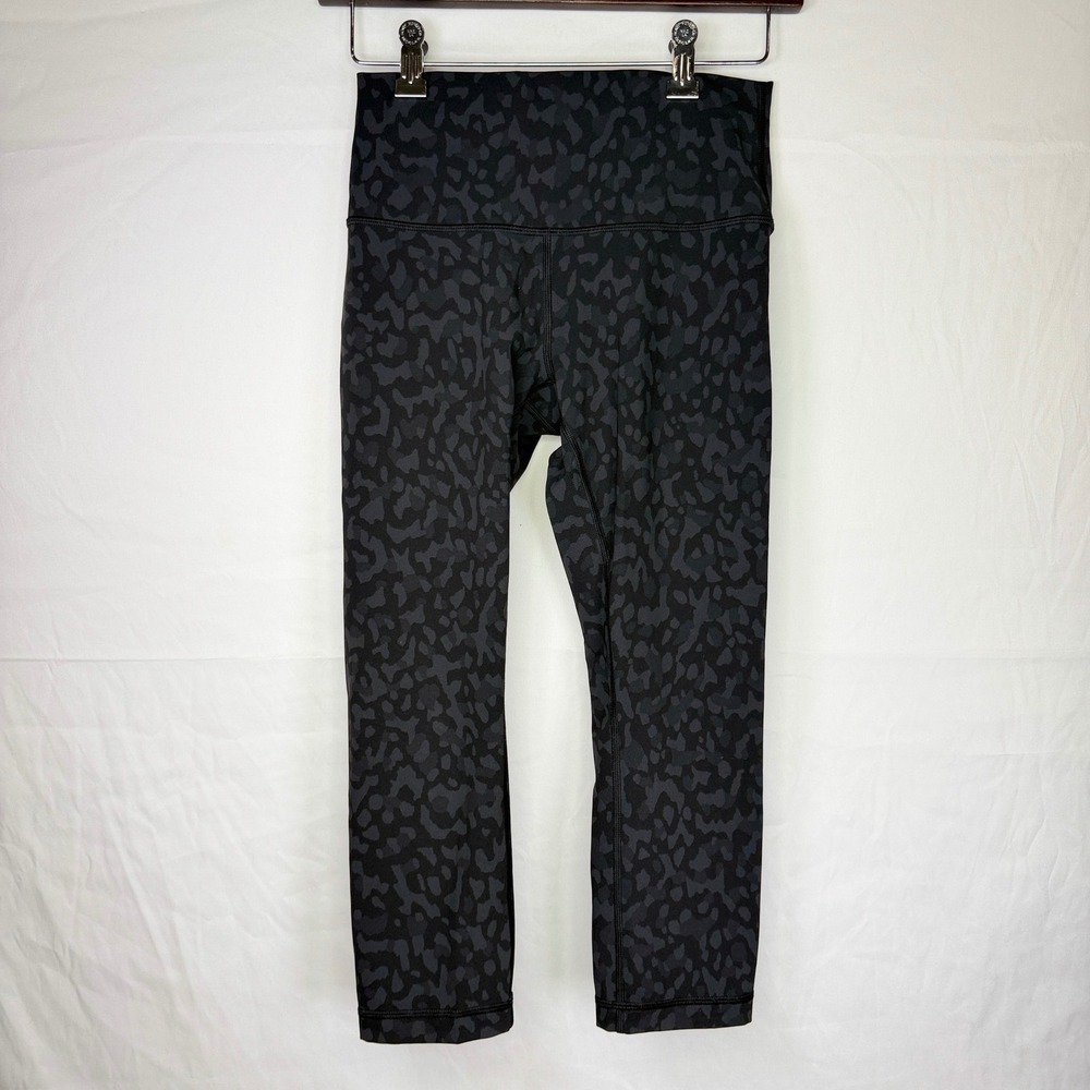 Lululemon High-Rise Crop Women 6‎ Grey Wild Thing Camo Deep Coal